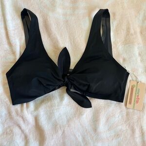 Classic Black Westerly Tie-Front Bikini Top